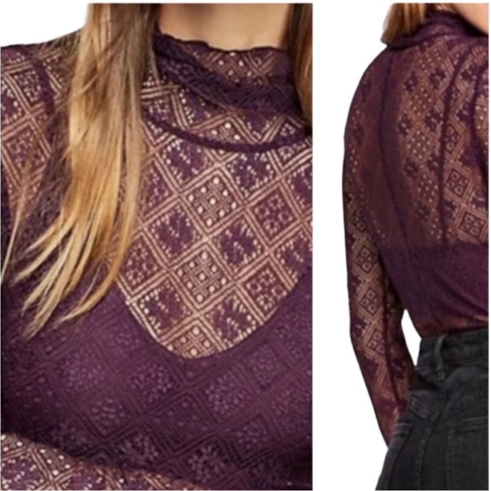 Free People Lace Sweet Memories Turtleneck - Picture 2 of 4
